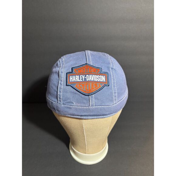 Harley-Davidson Infant Toddler Blue Cotton Skull Cap Beanie Hat Bar & Shield - Picture 1 of 6
